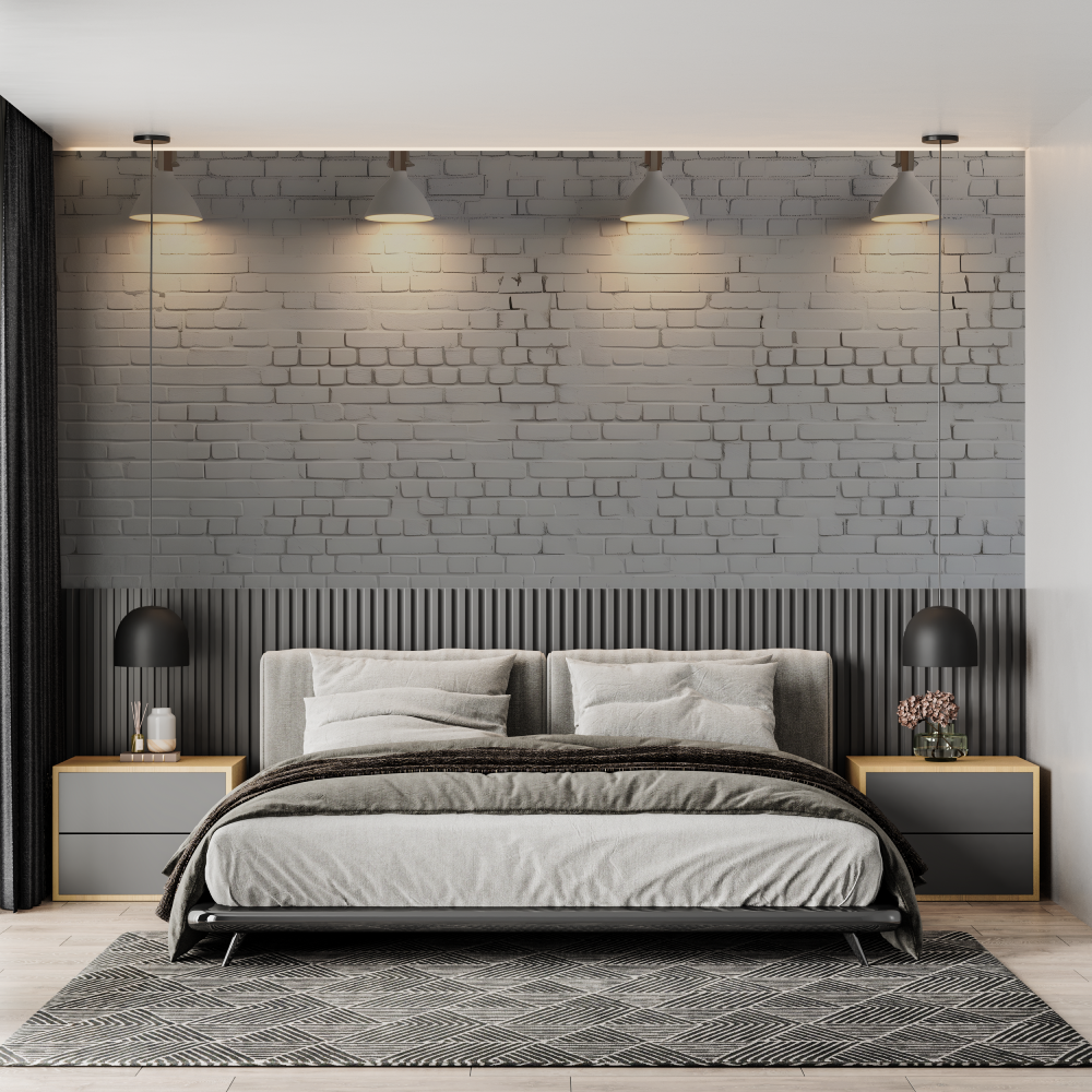 Papier Peint Brique 3D Trompe L'Oeil - chambre adulte