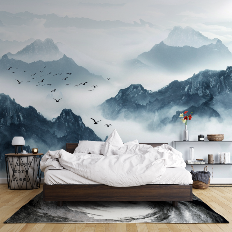 Papier peint lever de jour en chine leroy merlin mur