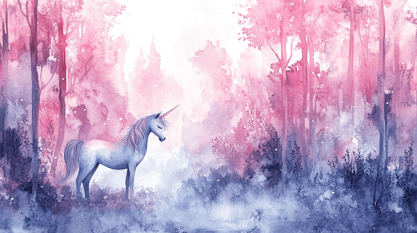 Papier Peint Panoramique Licorne Dans Les Bois