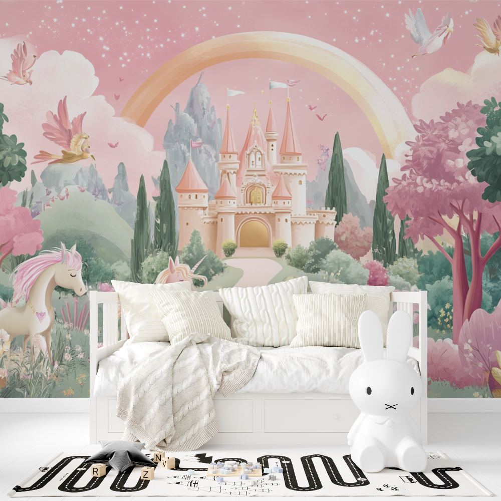 Papier peint princesse royaume ...c en ciel tapisserie fille