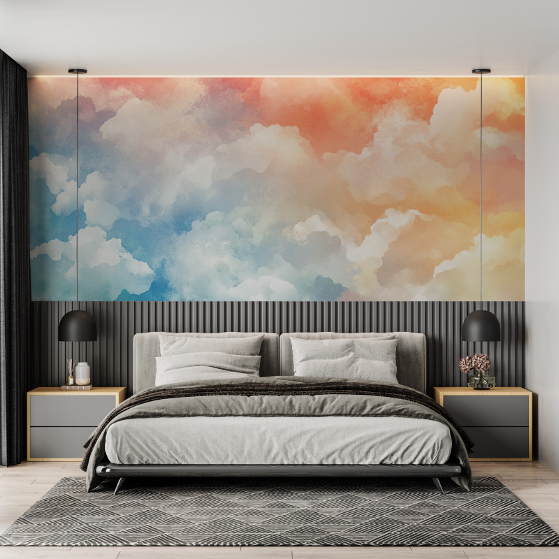 Papier peint aquarelle horizons flottants mural adulte