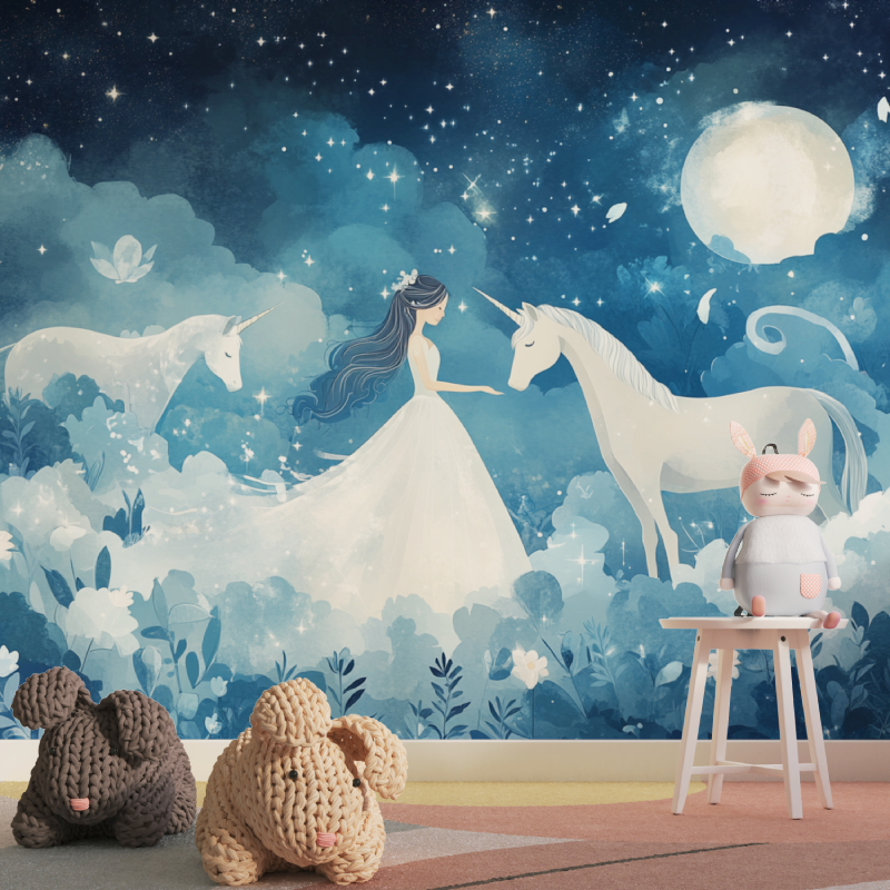 Papier peint princesse little p...orne tapisserie pour fille