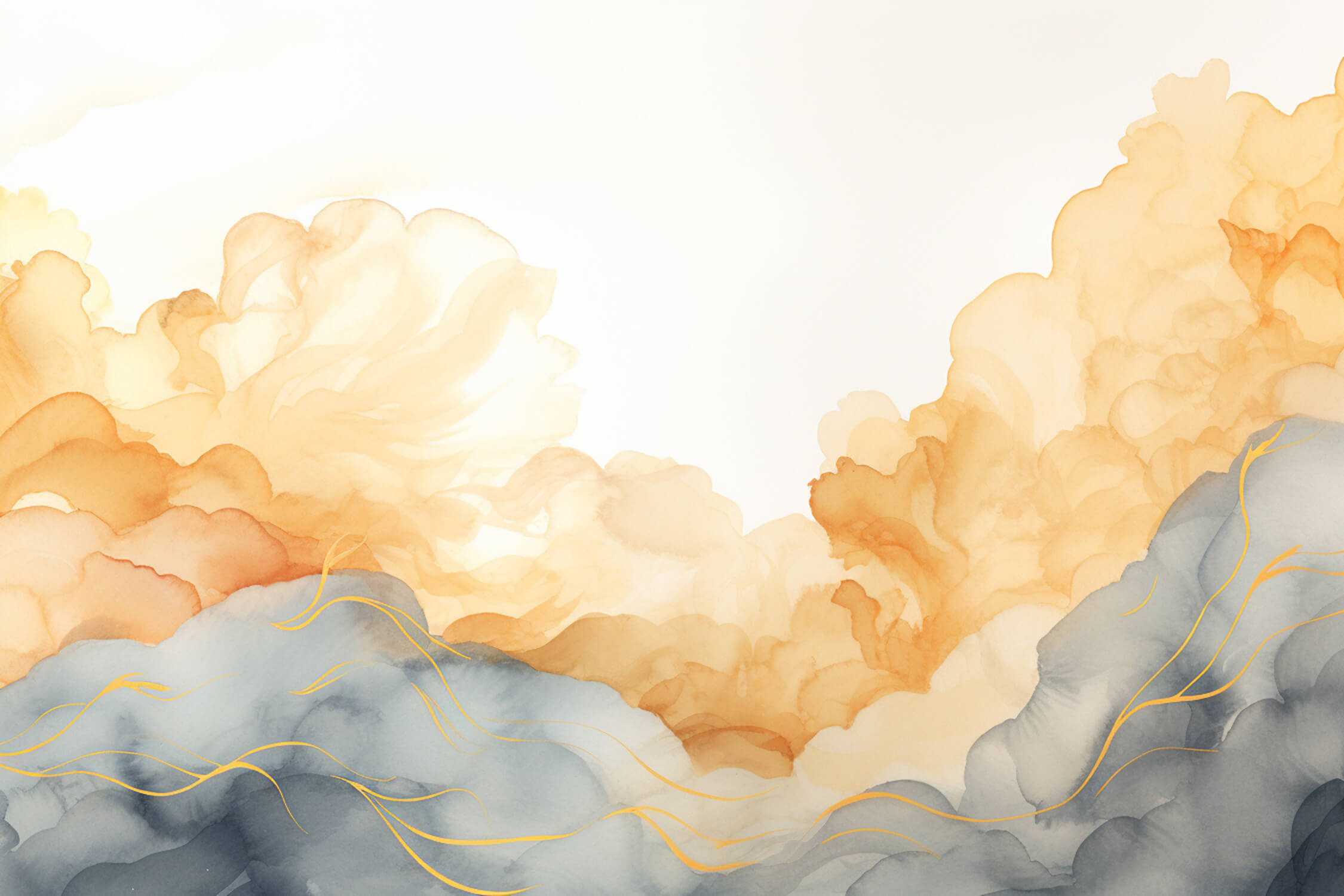 Papier Peint Aquarelle Touche Dorée
