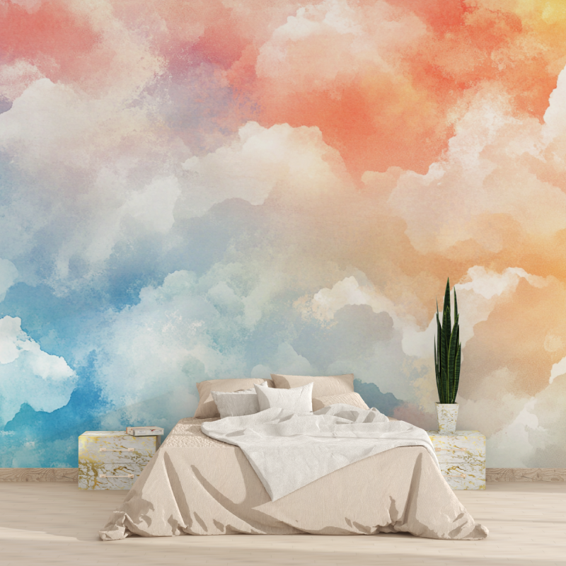 Papier peint aquarelle horizons flottants tapisserie 2025