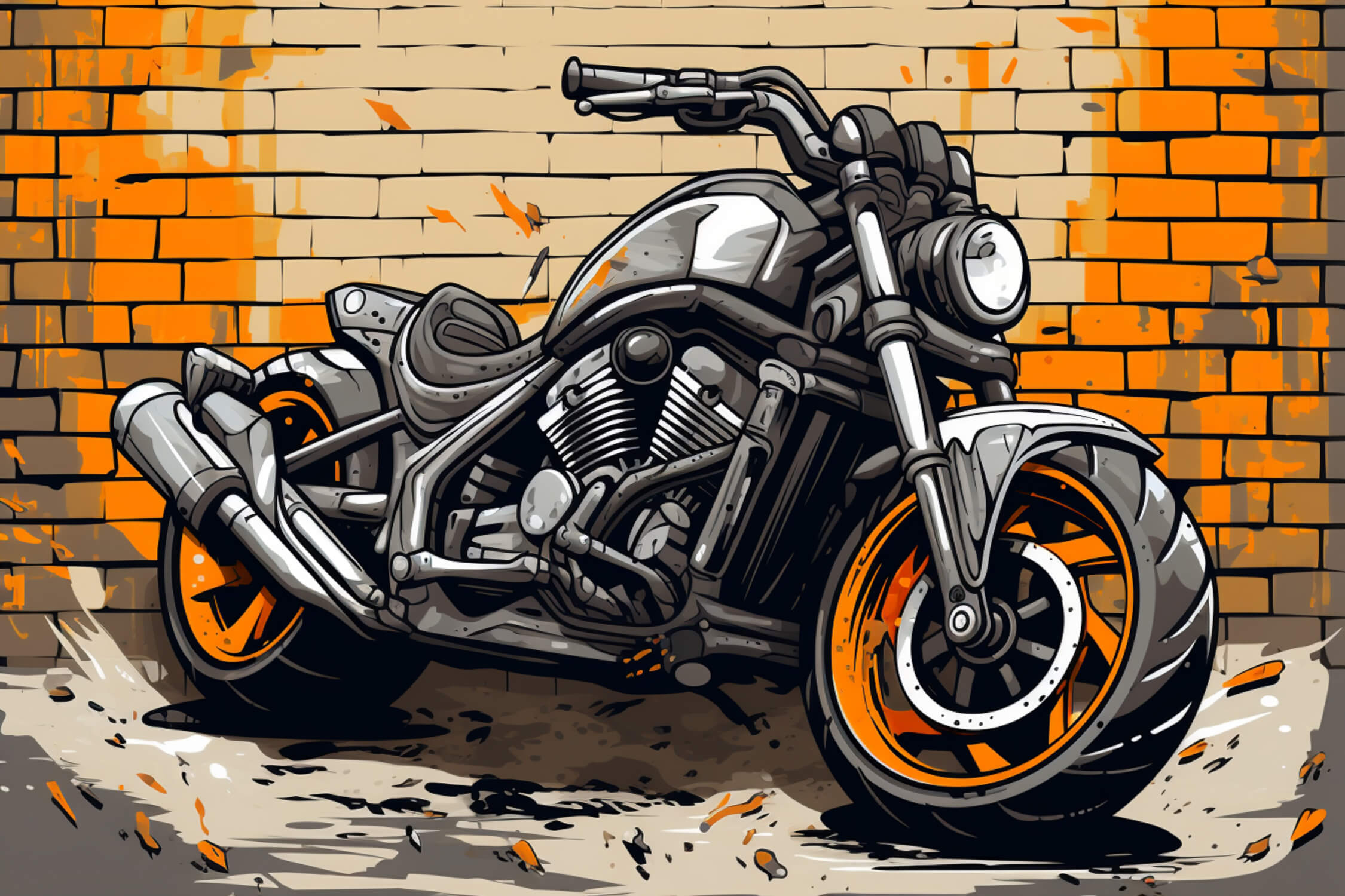 Papier Peint Grafitti Moto