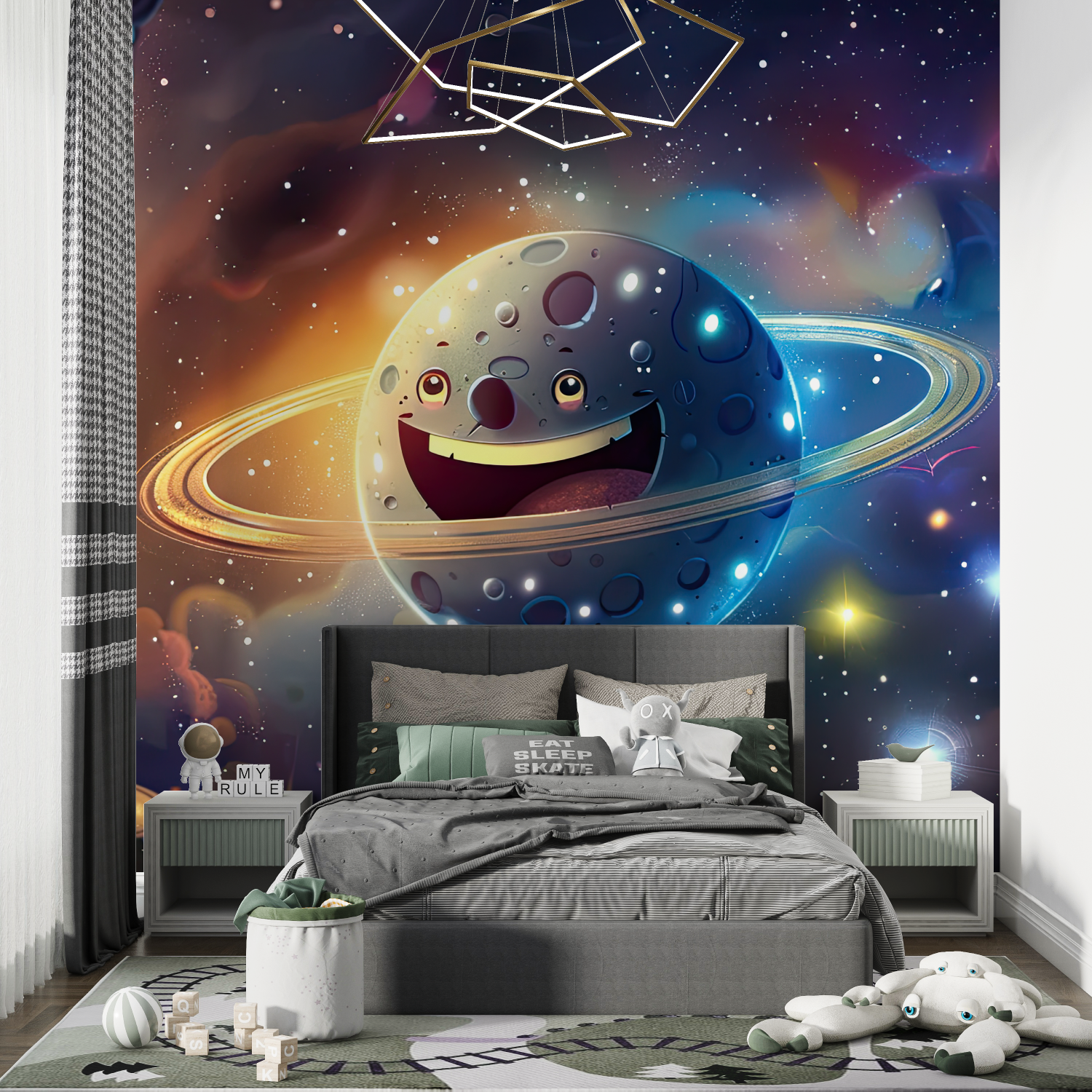 Papier peint 3d espace chambre de garcon