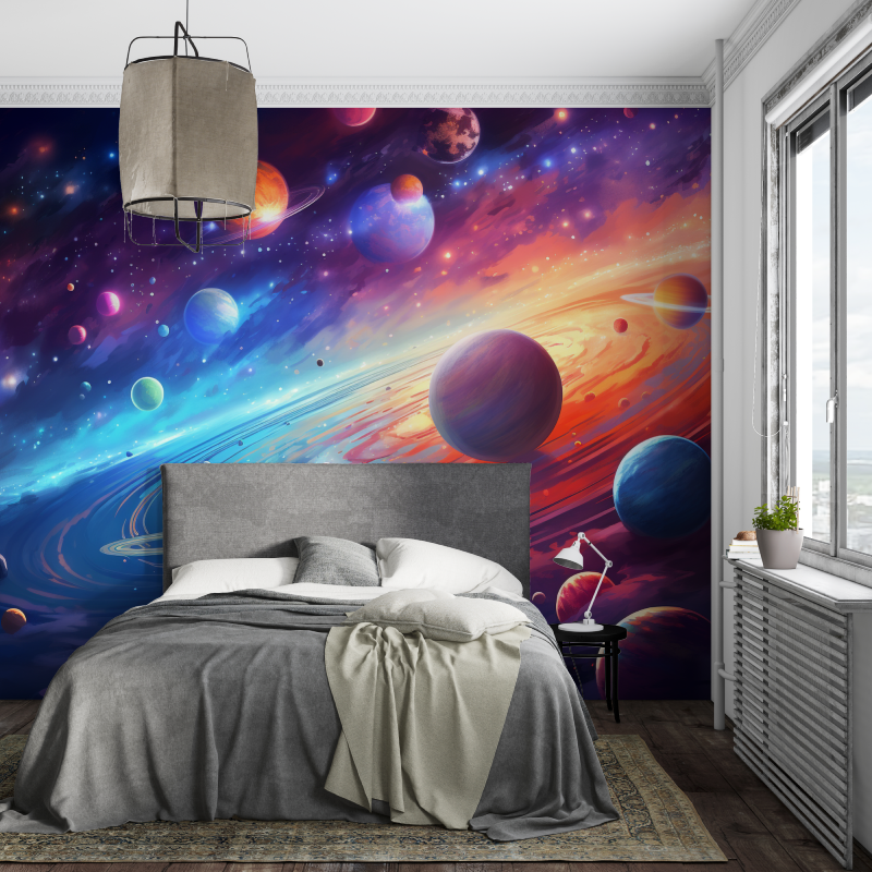Papier peint poster espace fantastique piece ados