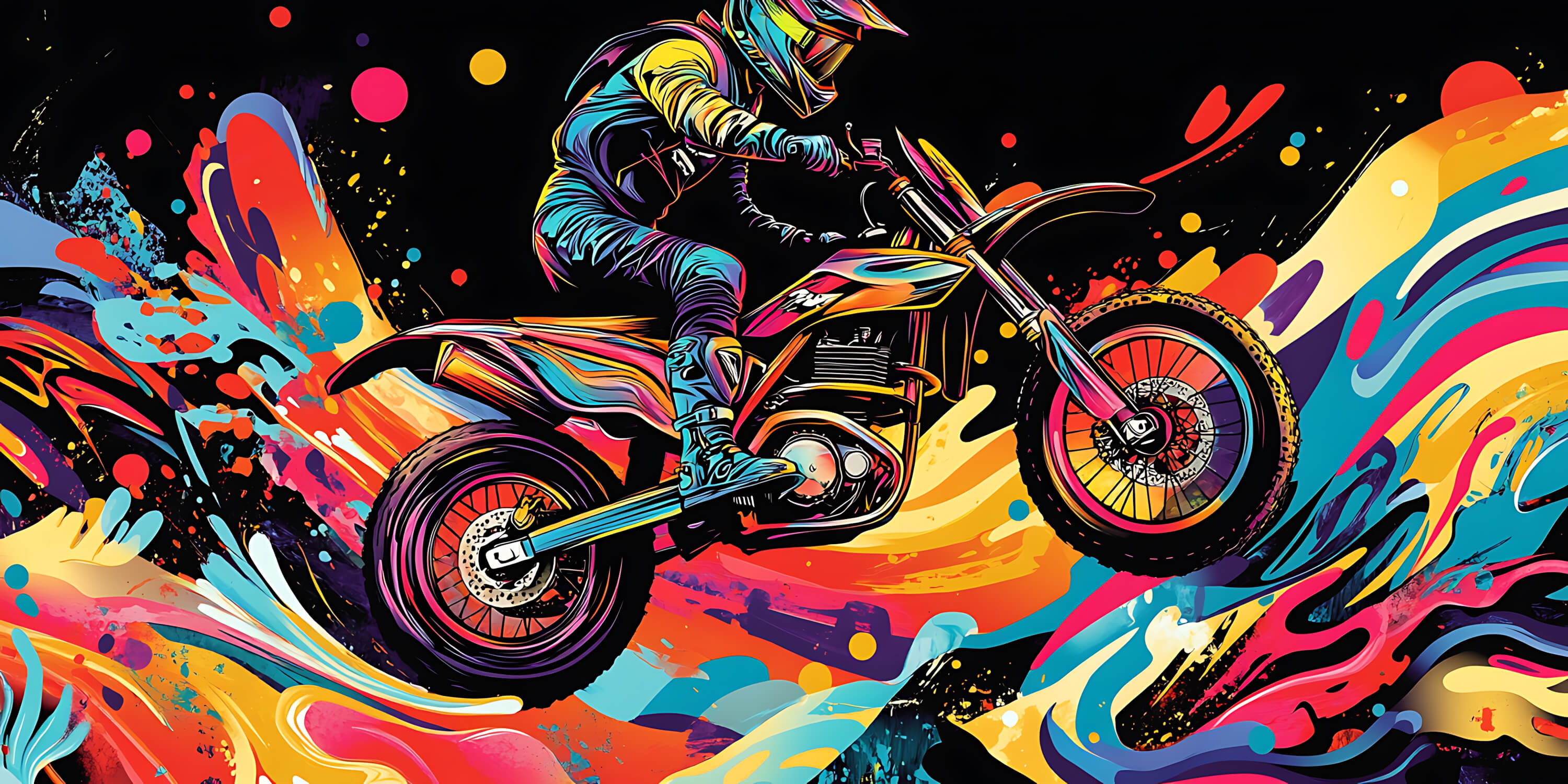 Papier Peint Panoramique Graffiti Moto