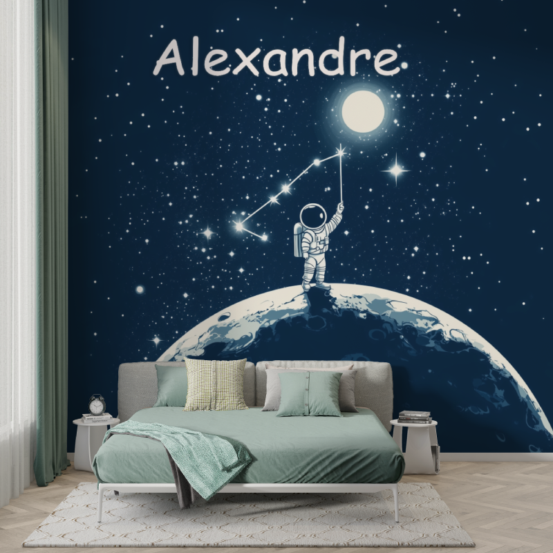 Papier peint prenom garcon astronaute murs