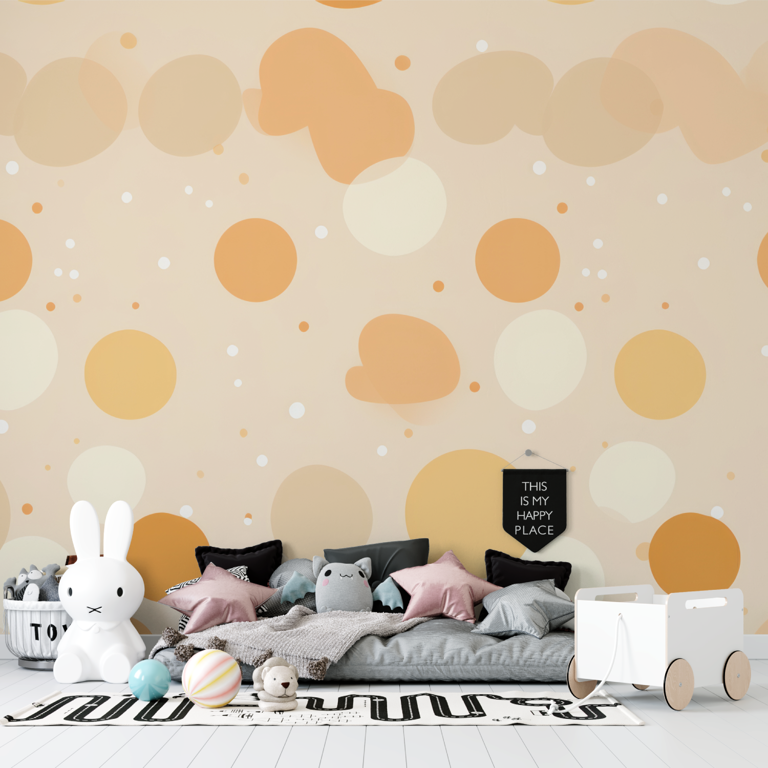 Papier Peint Enfant Ocre - tapisserie garçon