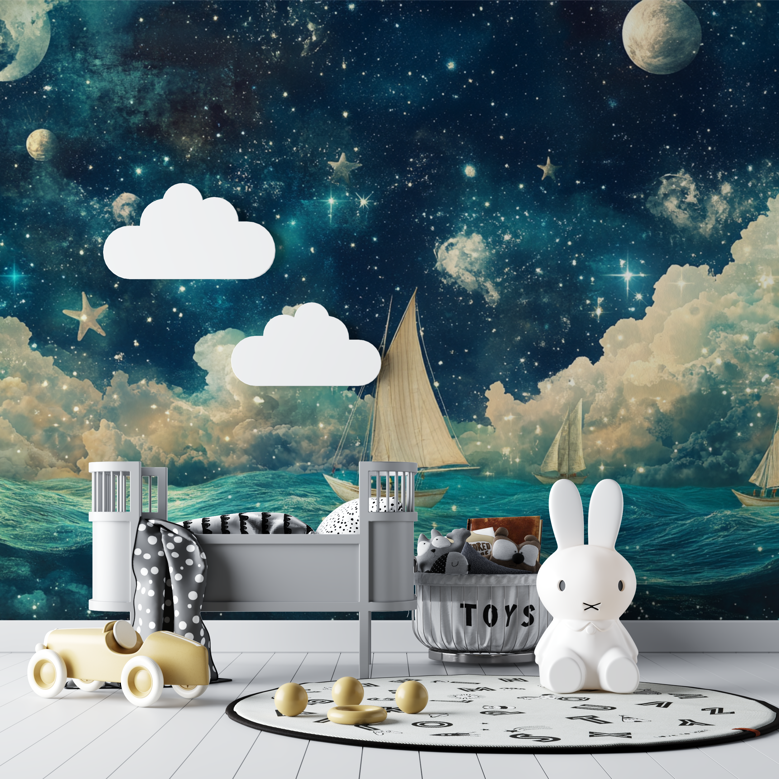 Papier peint marin lunatique bebe tipi