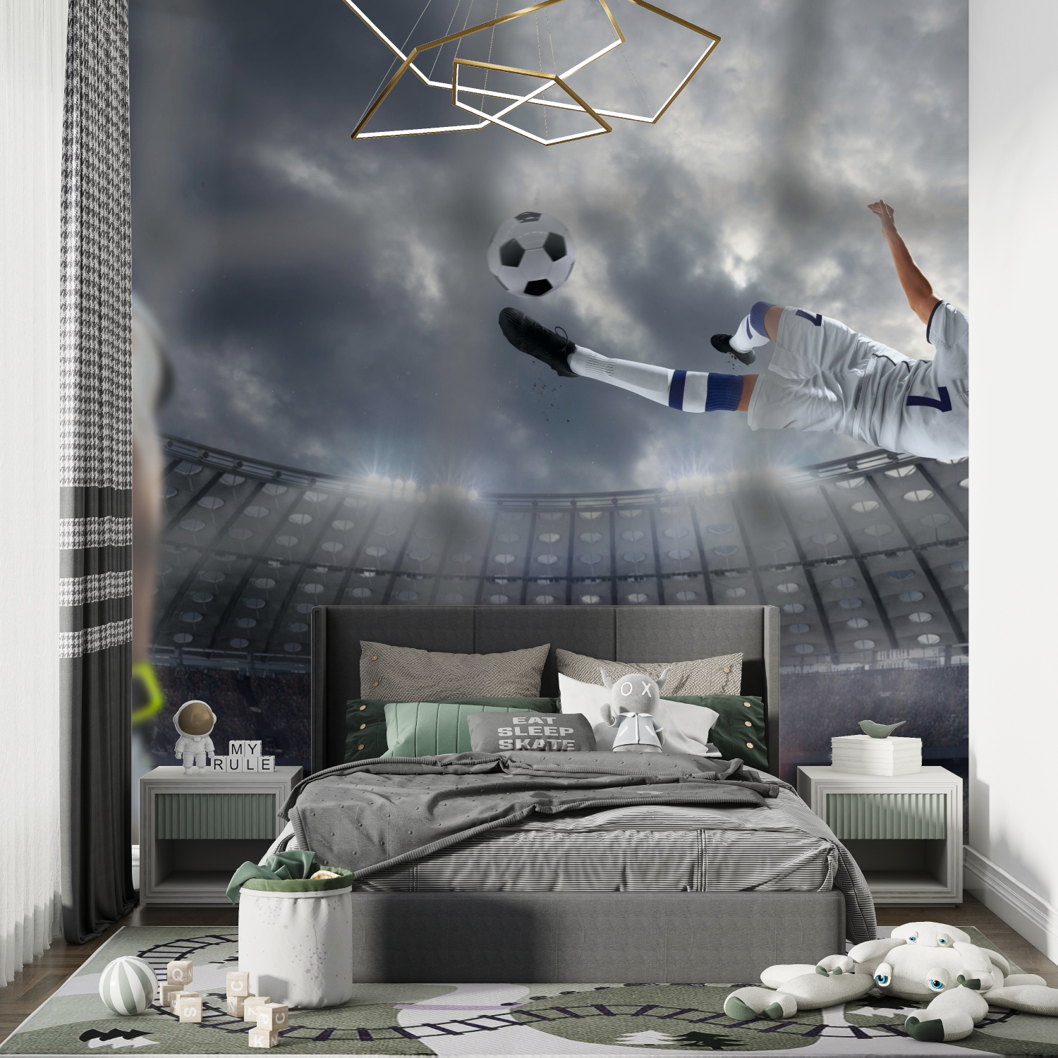 Papier peint joueur de foot chambre de garcon