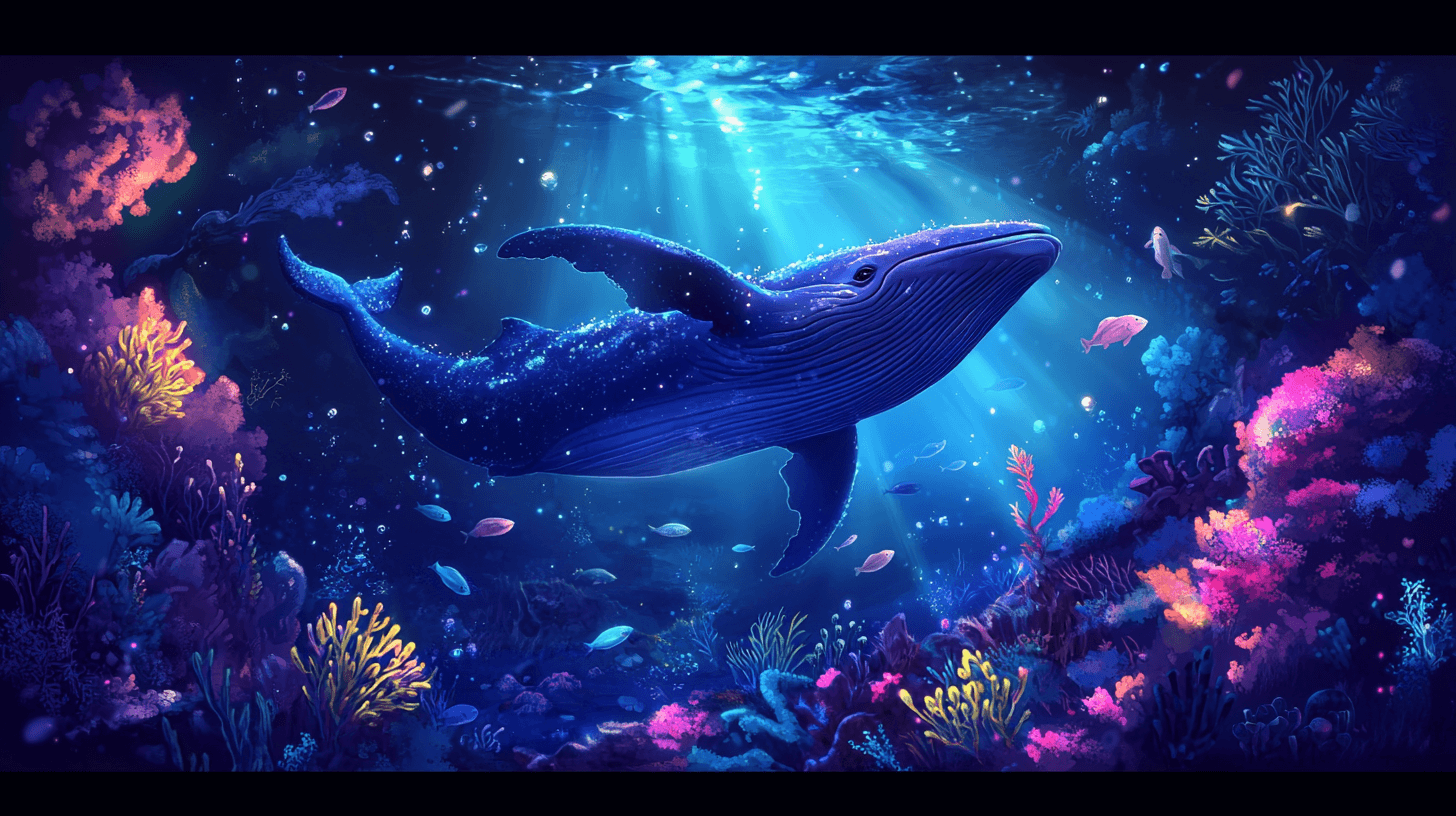 Papier Peint Baleine Sous Marin Constrasté