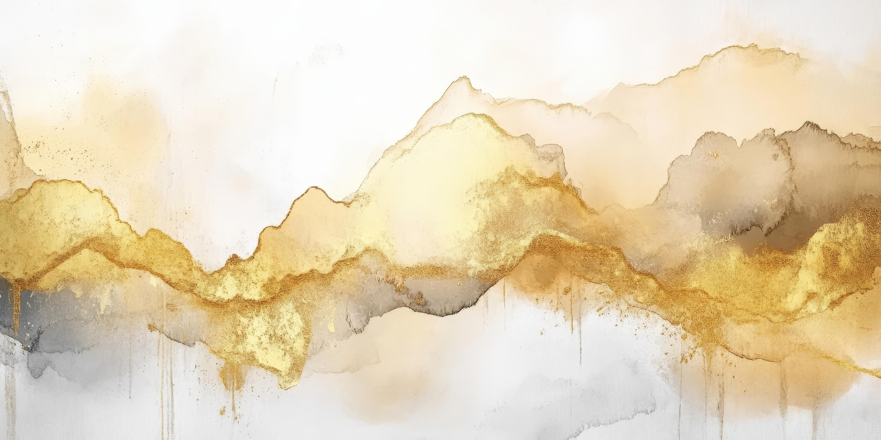 Papier Peint Aquarelle Dorée