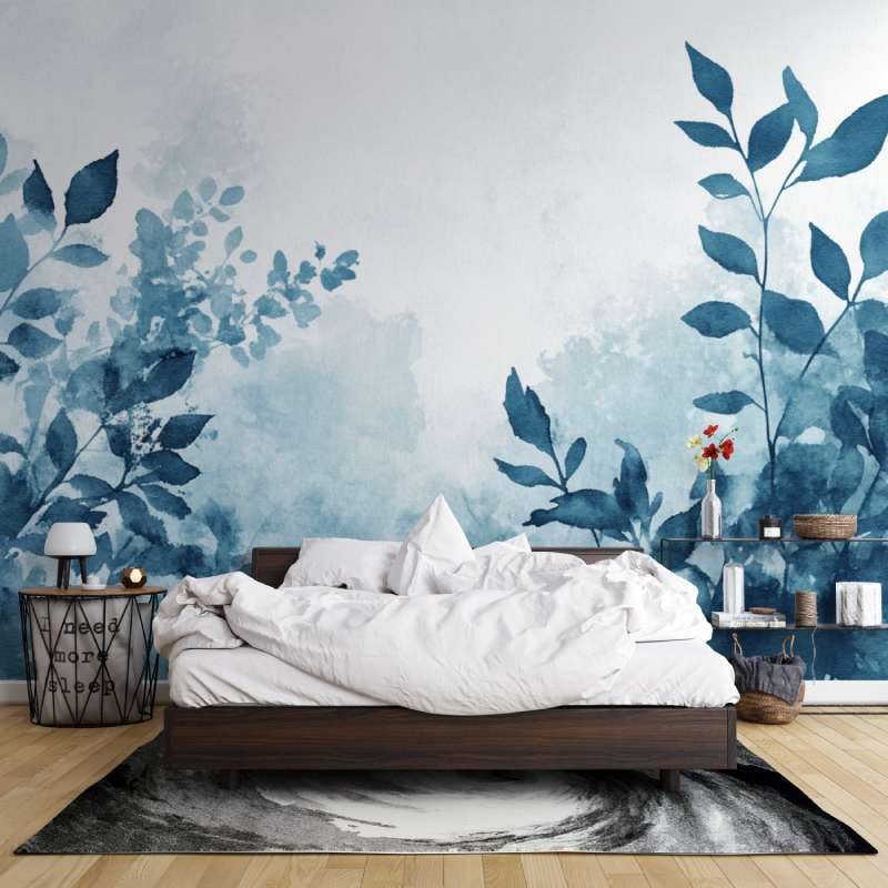 Papier peint aquarelle plantes ...aturelles leroy merlin mur