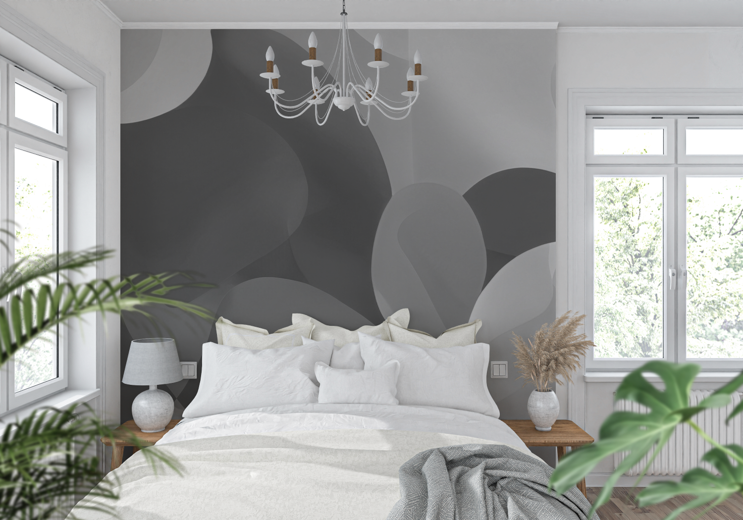 Papier Peint Gris Graphique - 4murs
