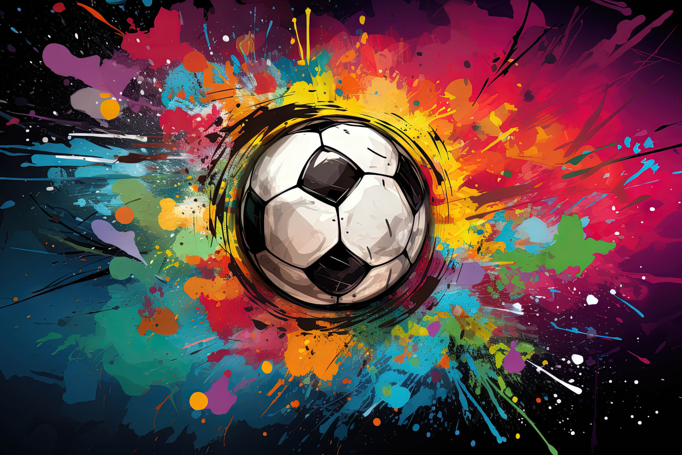 Papier Peint Ballon En Grafitti Foot