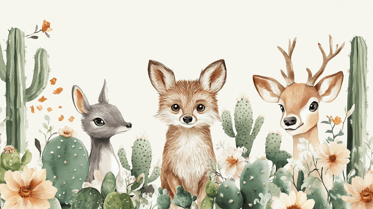 Papier Peint Animaux Jungle Savane Douce