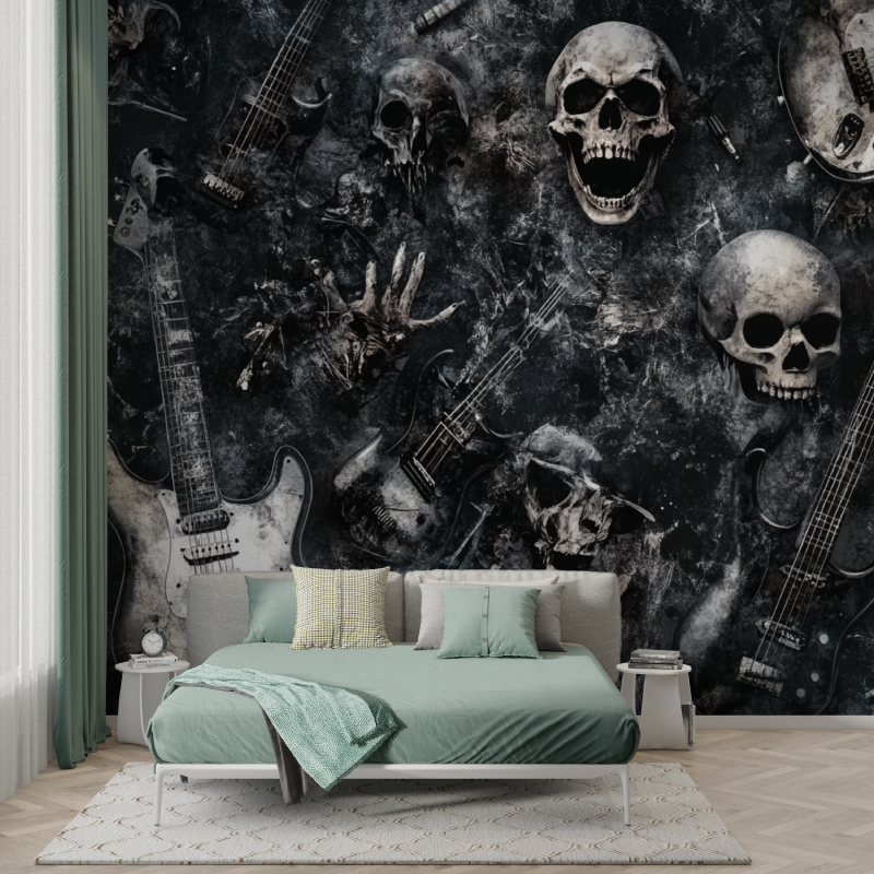 Papier peint metal musique murs