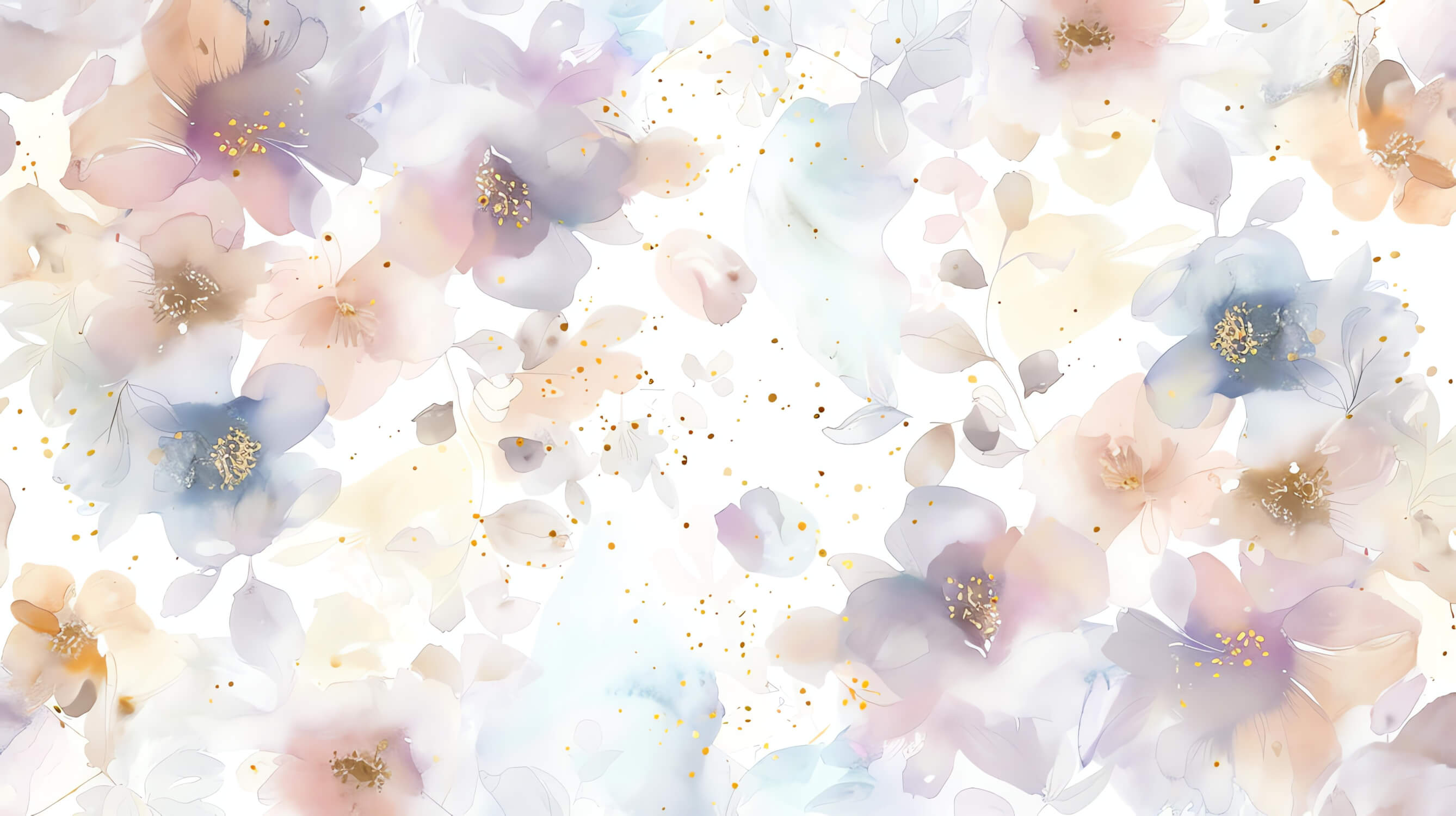 Papier Peint Aquarelle Fleurs Élégantes