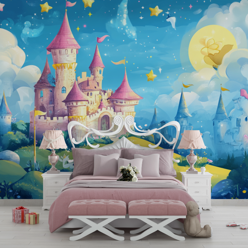 Papier peint princesse univers magique chambre filles