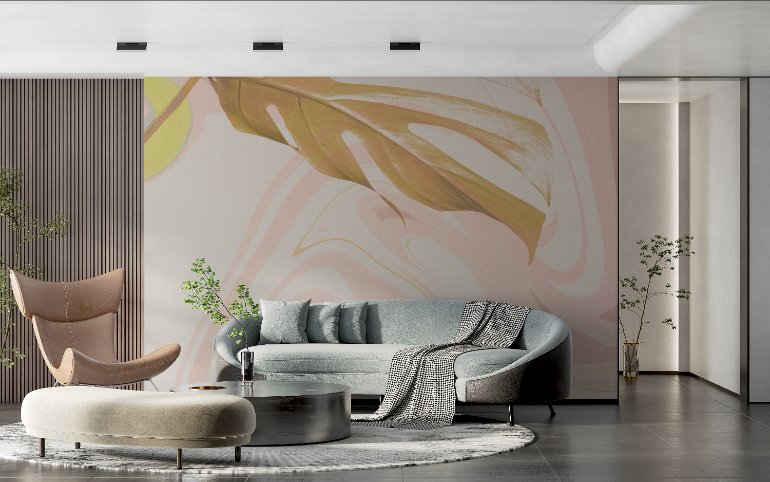 Papier peint aquarelle degrade cocooning tendance 2024