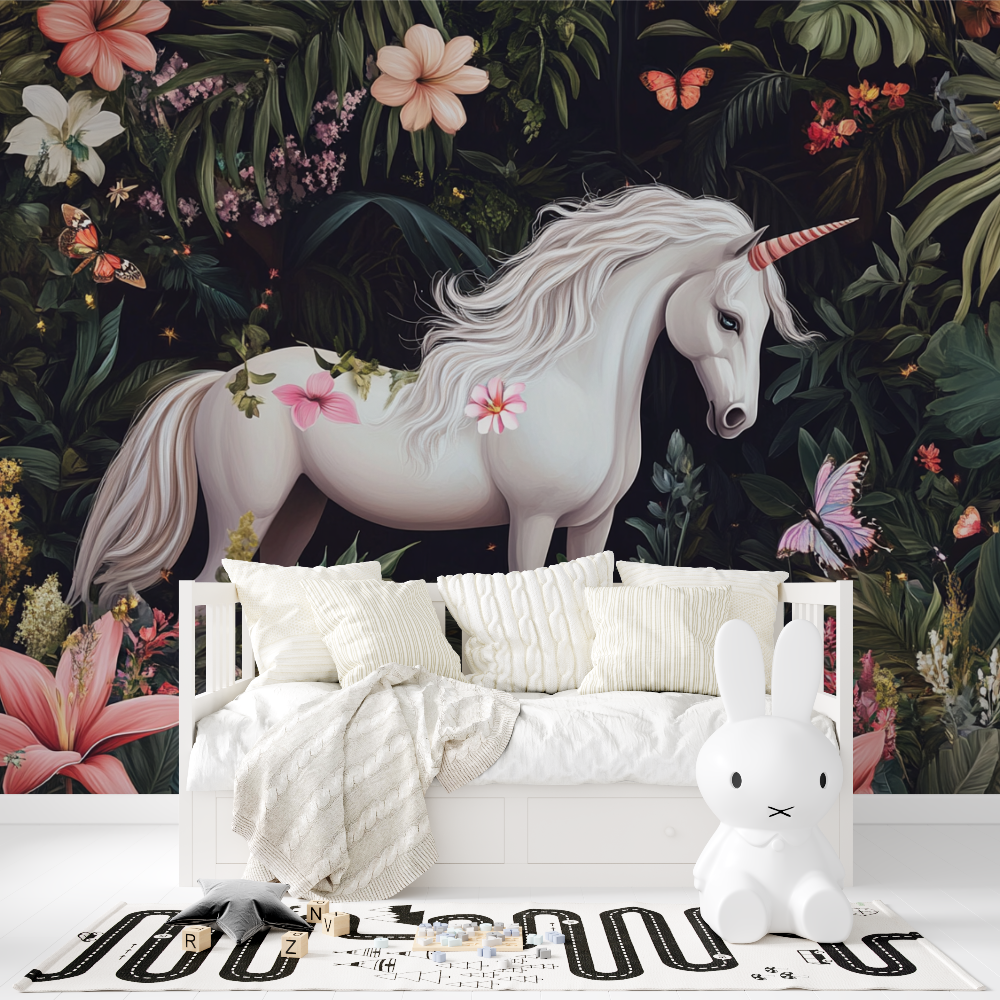 Papier peint princesse jardin t...t licorne tapisserie fille