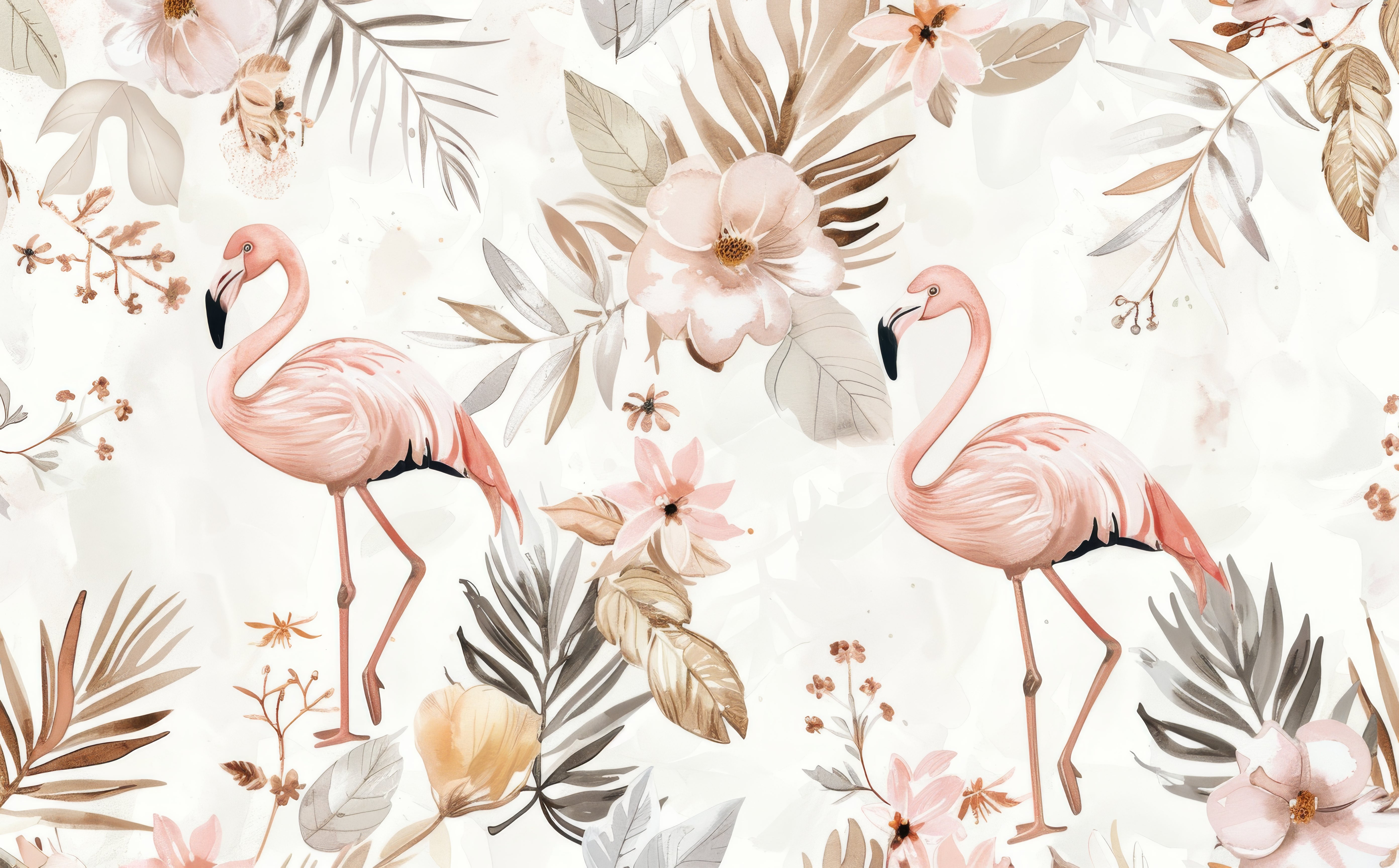 Papier peint bébé Flamant rose