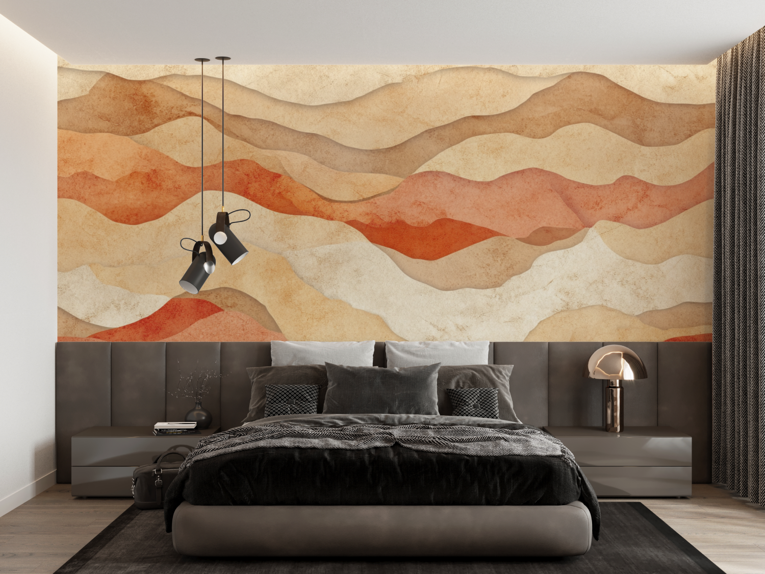 Papier peint terracotta dune desert francais