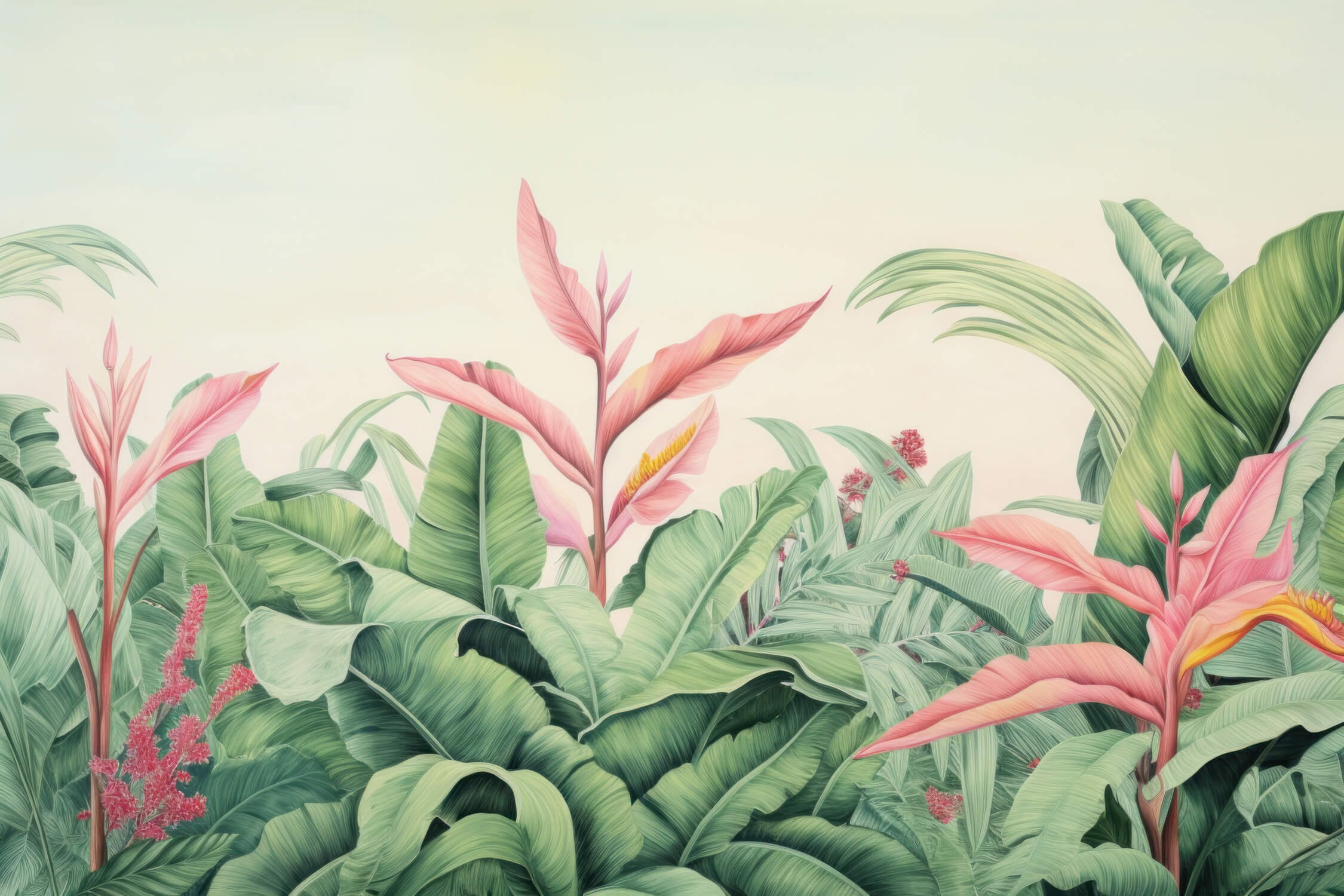 Papier Peint Aquarelle Tropicale