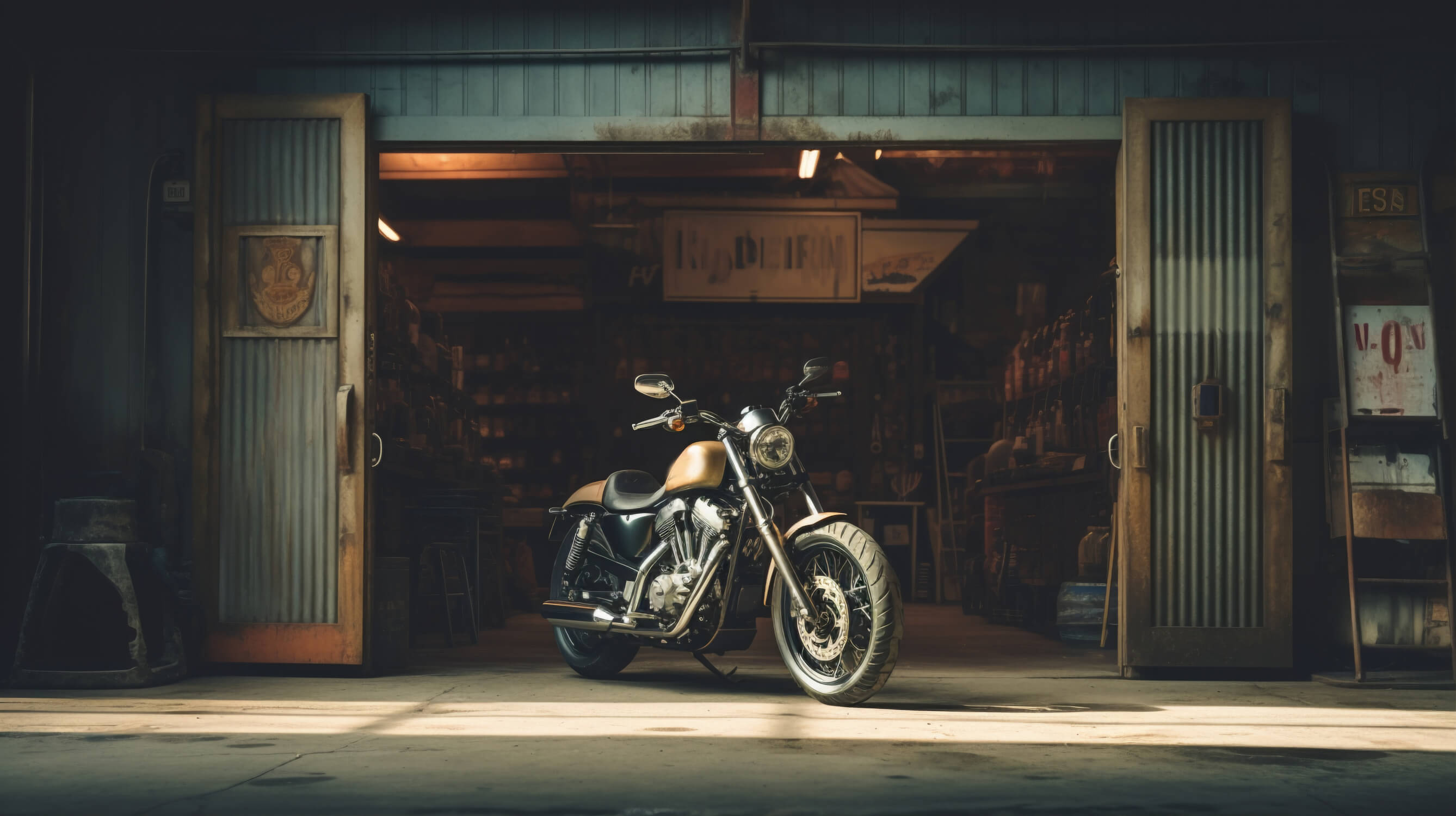 Papier Peint Moto Harley Davidson Garage