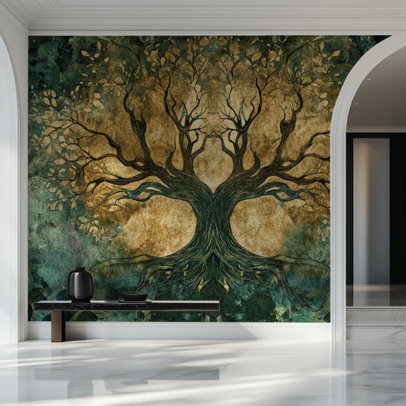 Papier peint arbre de vie salon beau