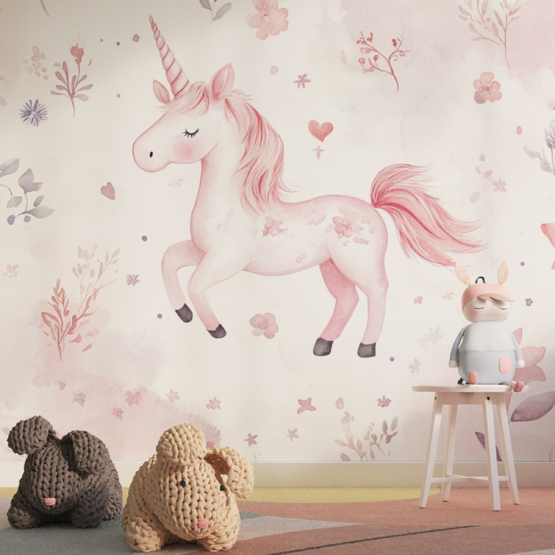 Papier peint licorne amitie legendaire tapisserie pour fille