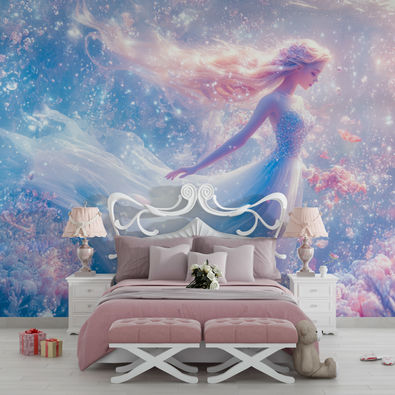 Papier peint sirene merveilleuse chambre filles