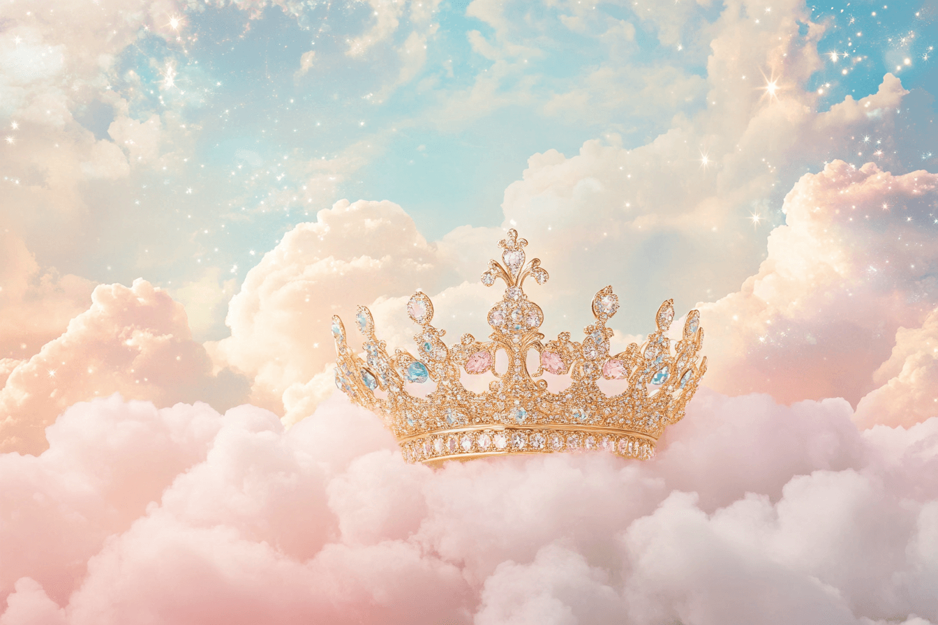 Papier Peint Grosse Couronne Rose