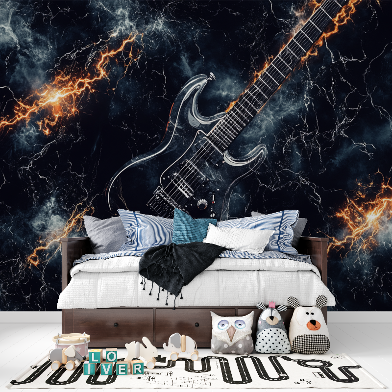 Papier peint guitare electrique...amique tapisserie pour ado