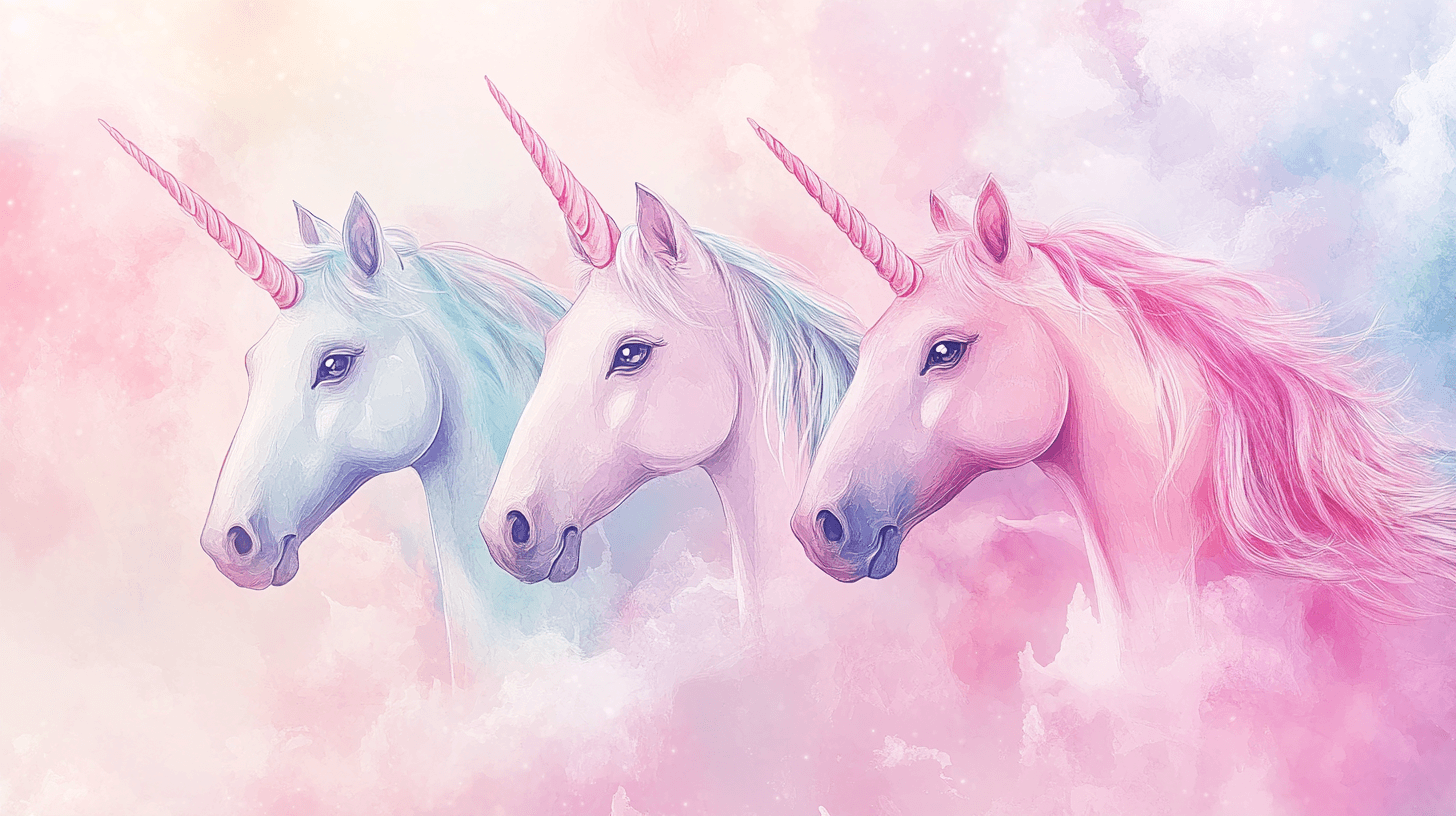 Papier Peint Licorne Trio Féerique