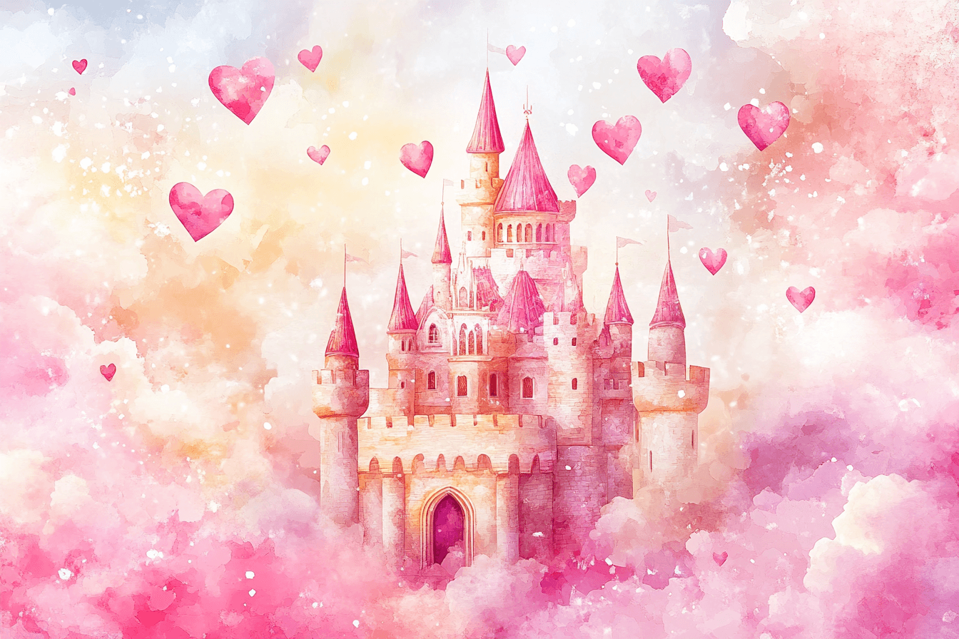 Papier Peint Princesse Château Rose Bébé