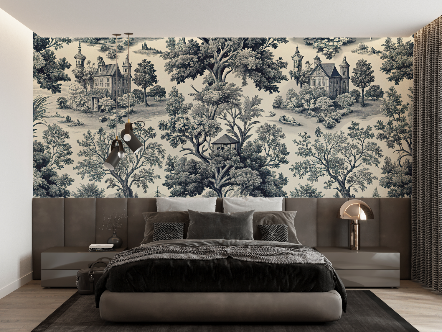 Papier Peint Toile De Jouy années 80 - francais