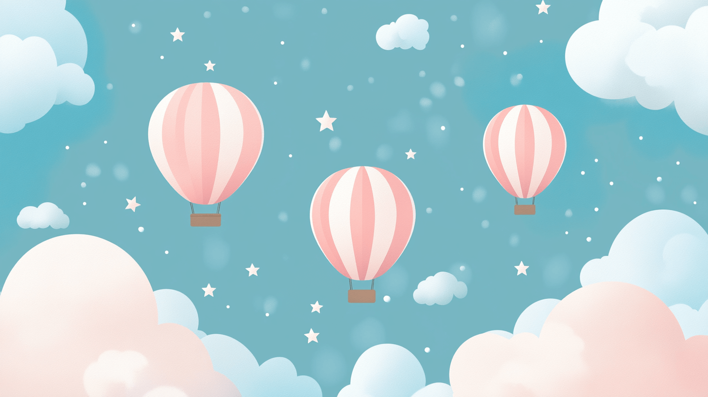 Papier Peint Montgolfière Et Étoiles Filantes