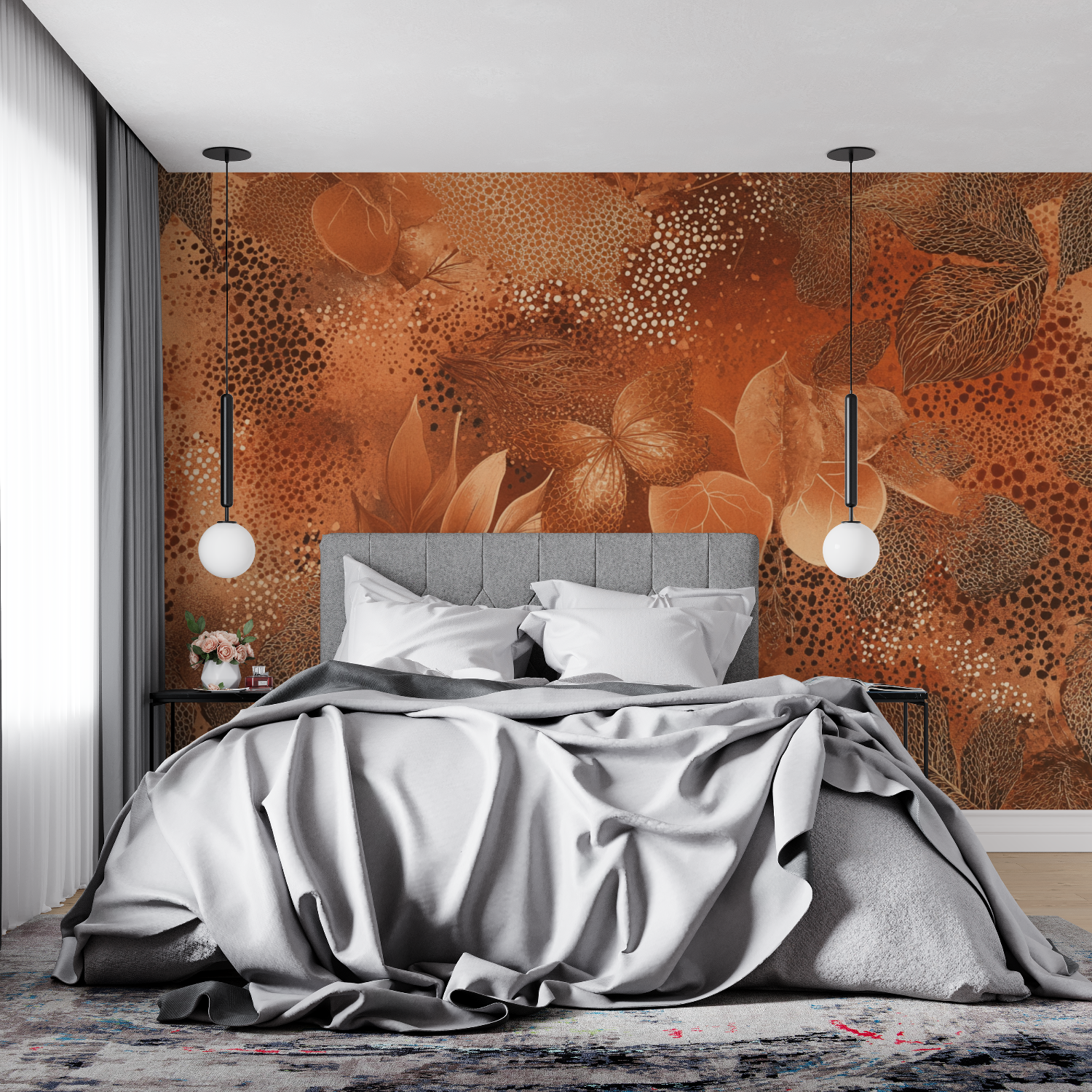 Papier peint terracotta esprit jungle amazonienne 4murs