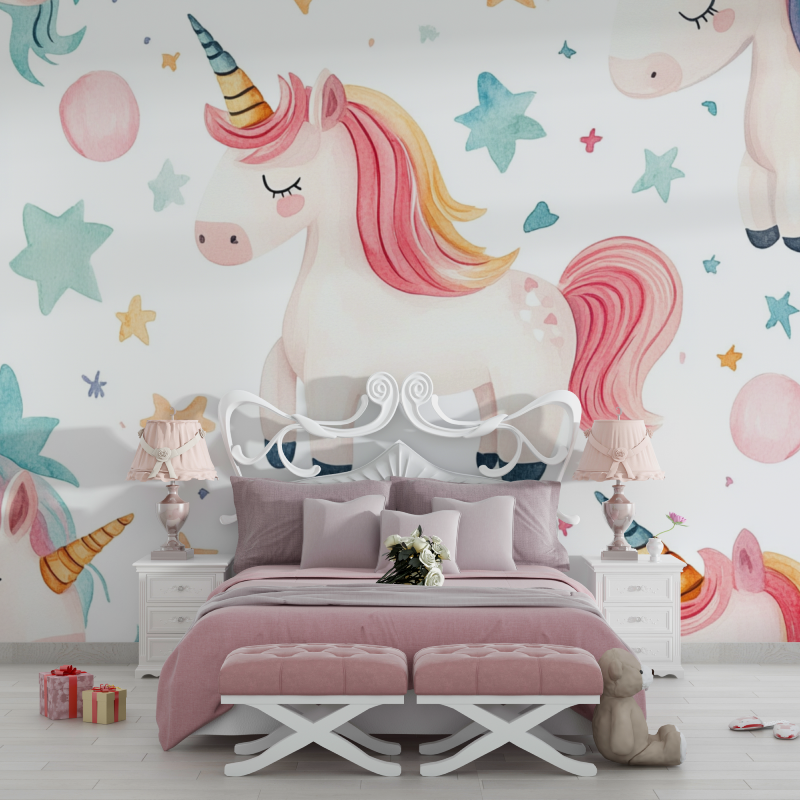 Papier peint licorne cute unicorn chambre filles