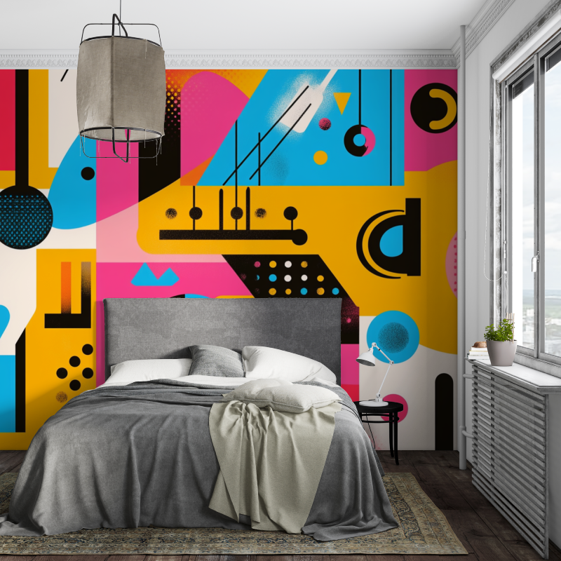 Papier peint deco originale piece ados