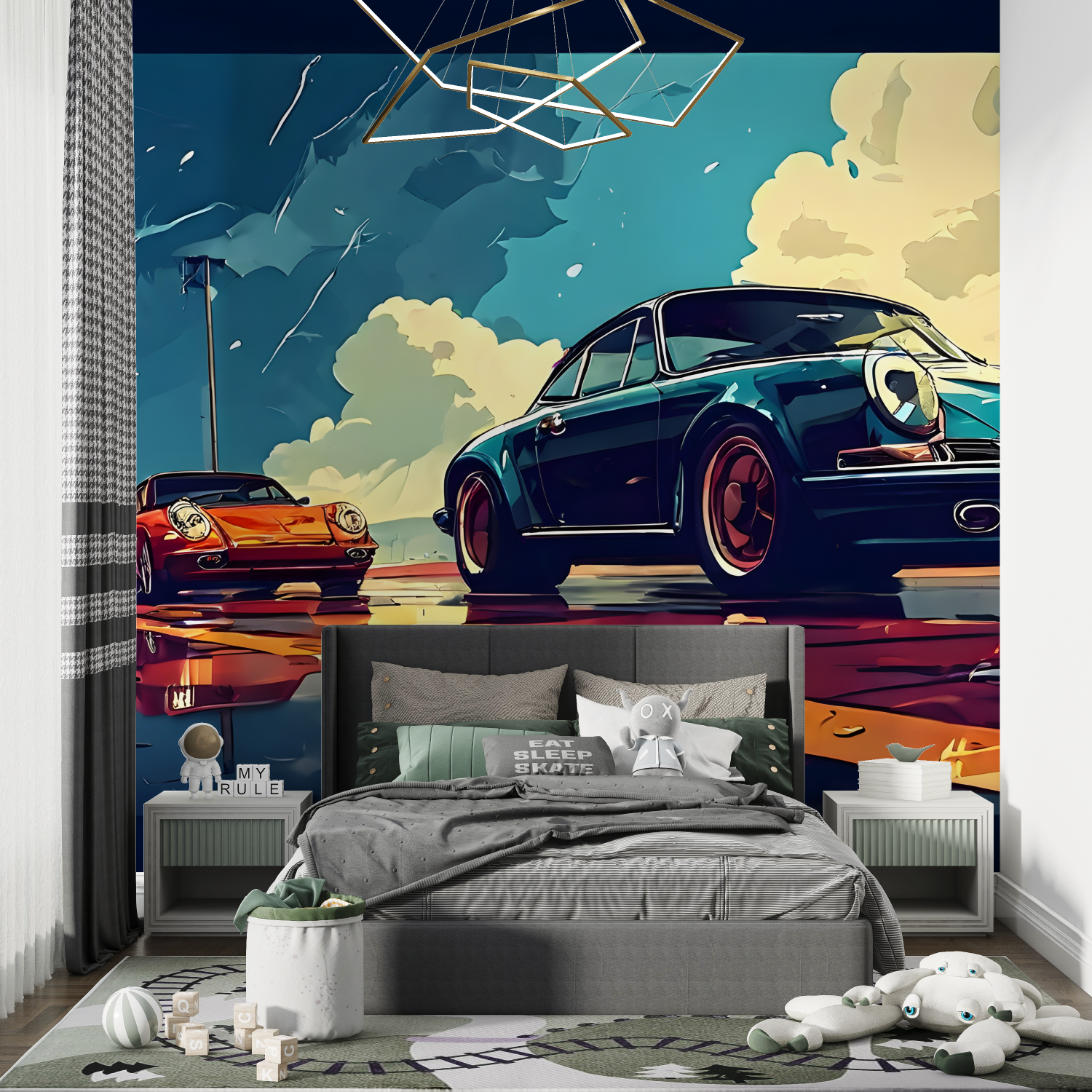 Papier peint pour chambre garco...voitures chambre de garcon