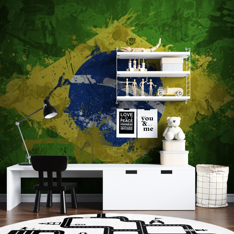 Papier peint foot bresil tapisserie chambre ados