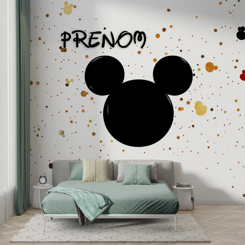 Papier peint prenom mickey murs
