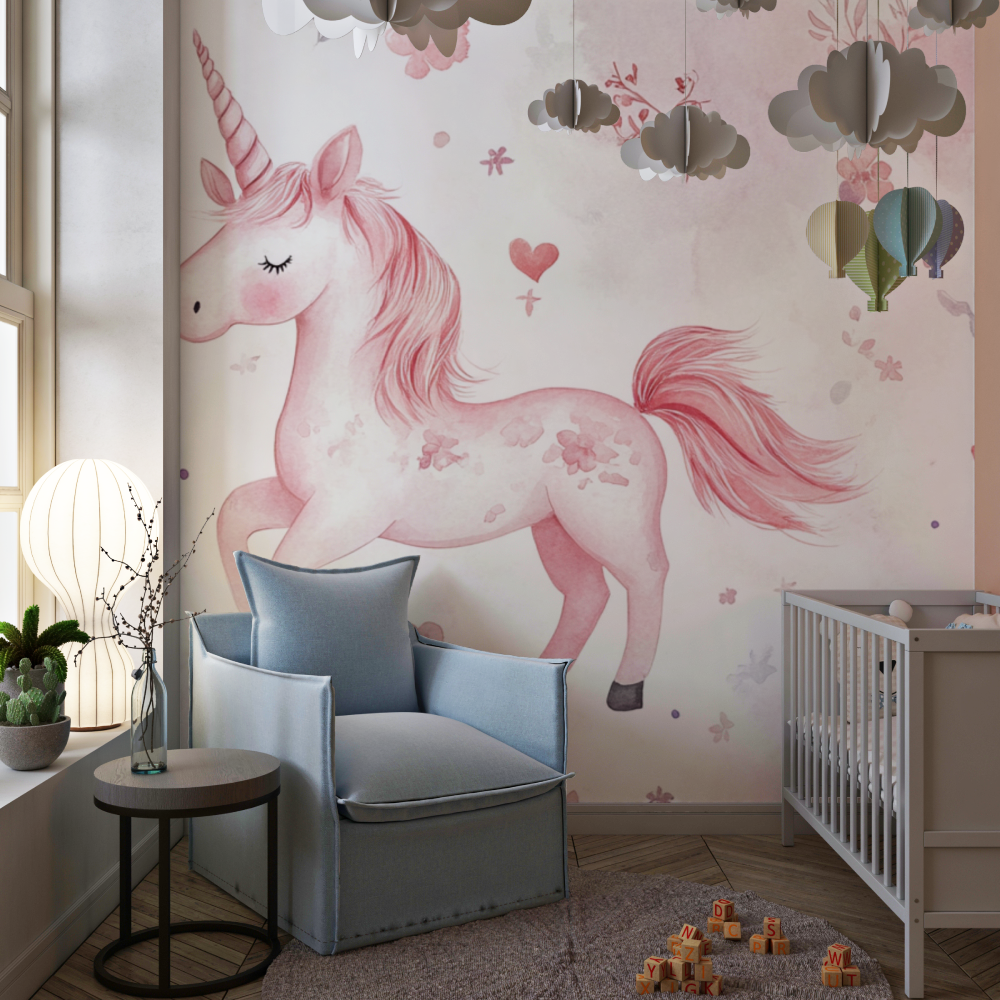 Papier peint licorne amitie legendaire chambre de fille