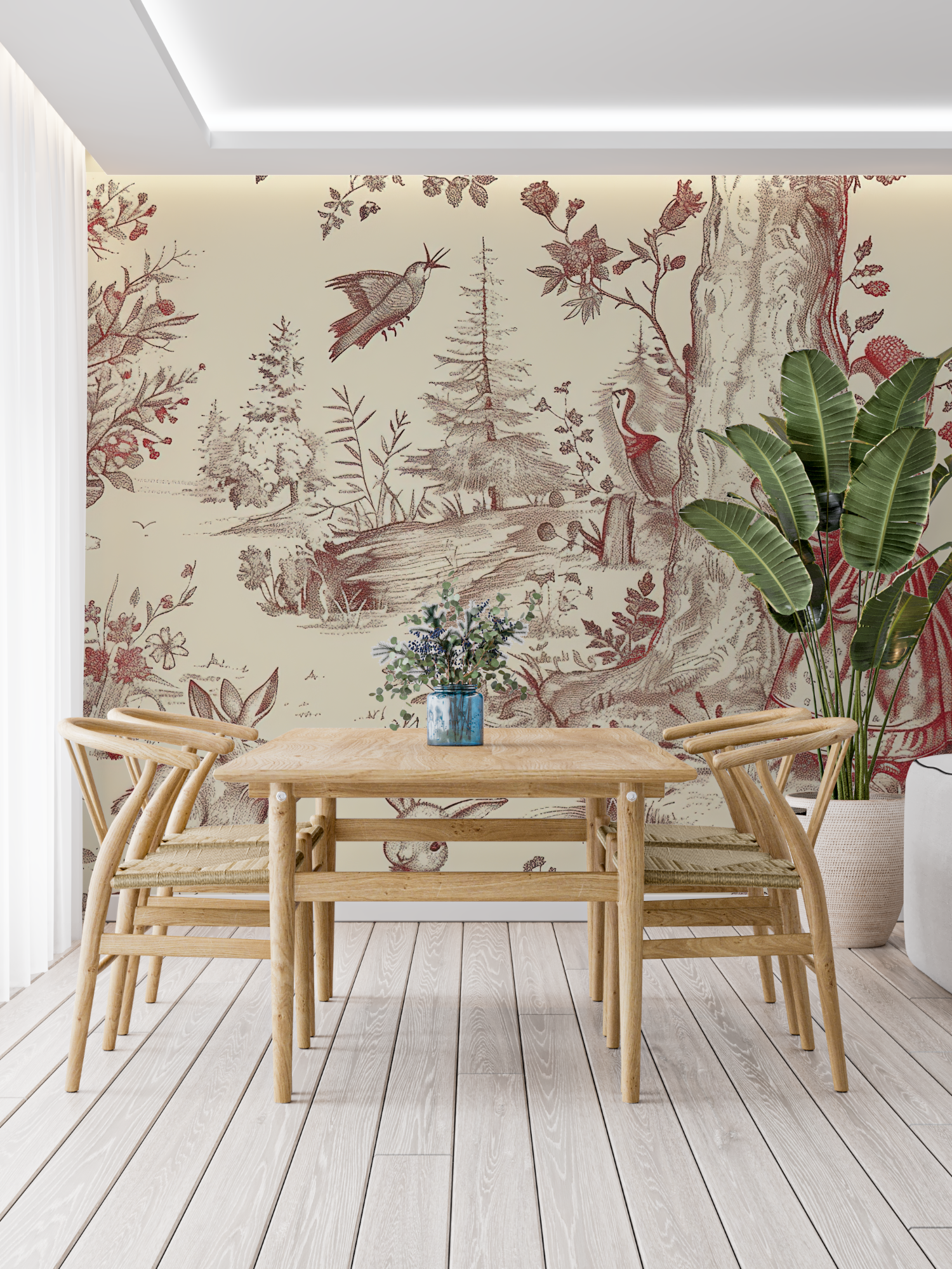 Papier Peint Toile De Jouy Chambre Enfant - trompe l'oeil