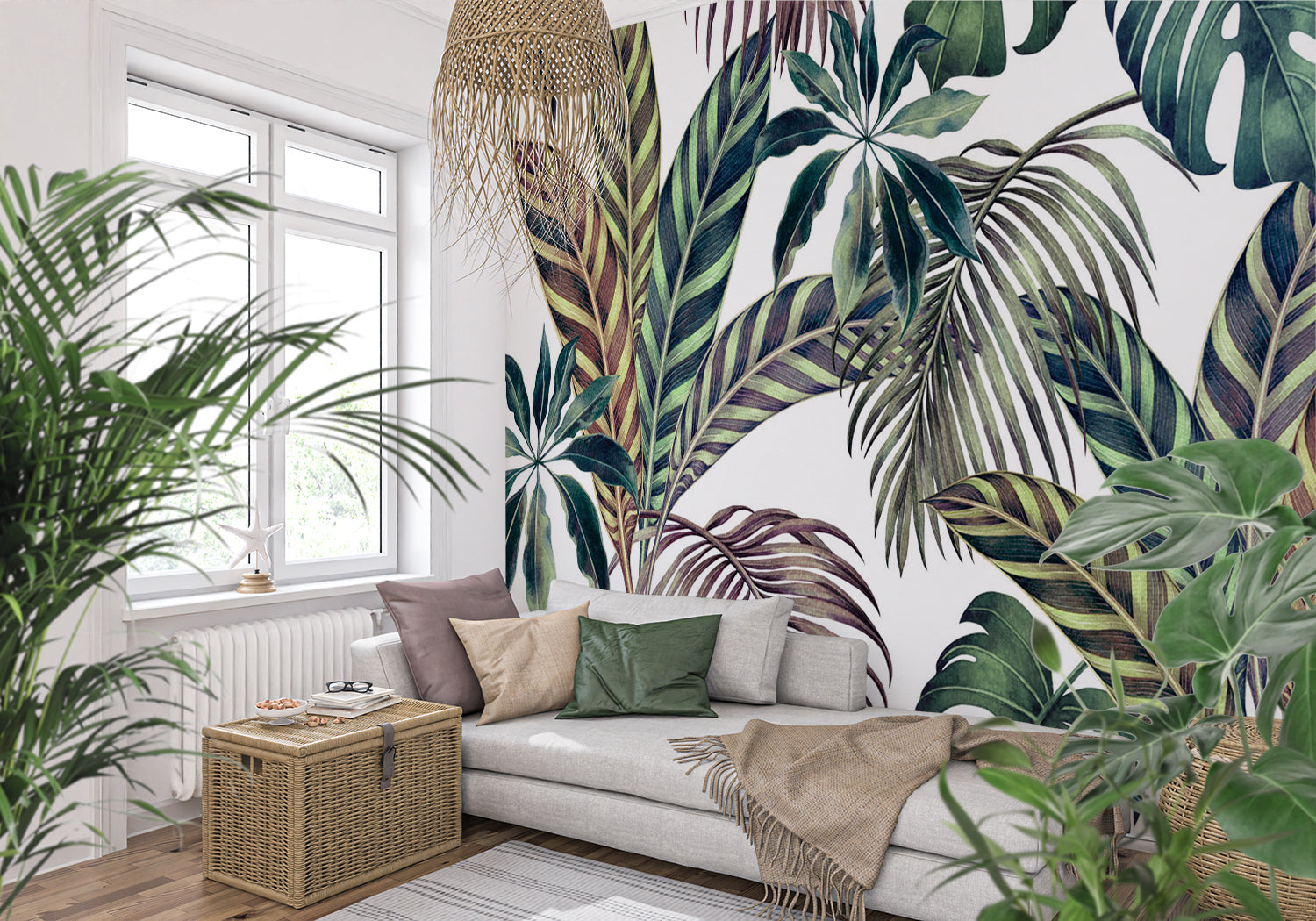 Feuillage Tropical Papier Peint