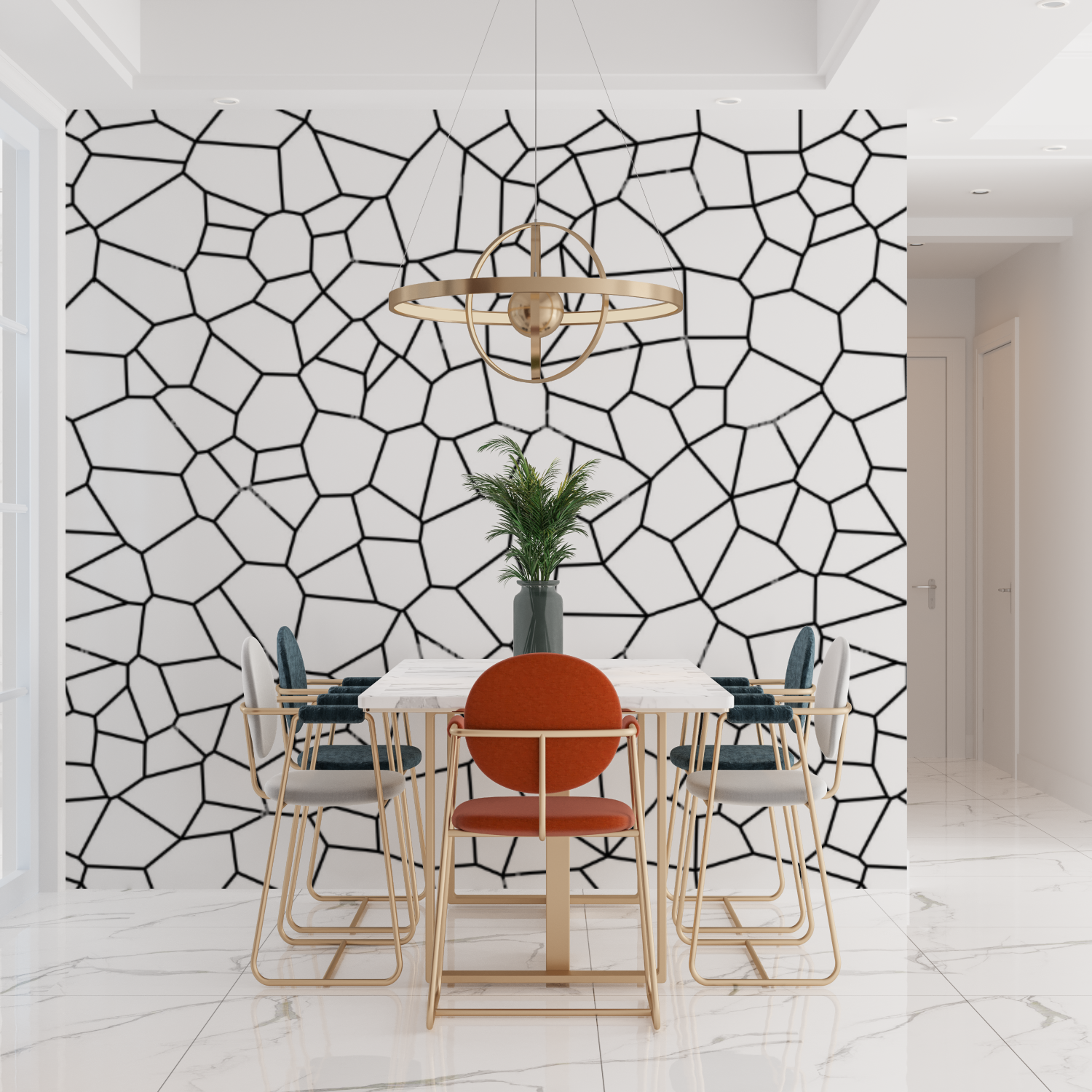 خلفيات هندسية بالأبيض والأسود